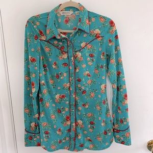 Teal Floral Sleep Shirt